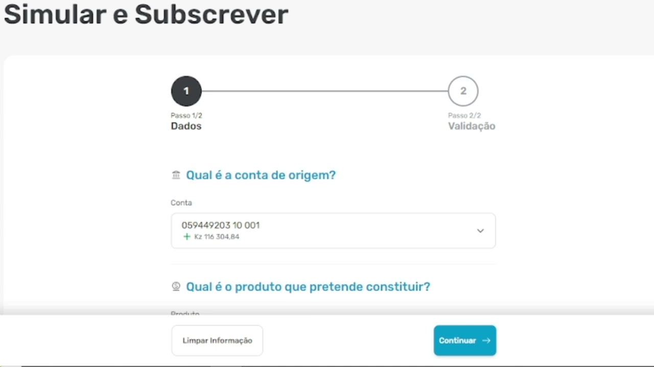 Simulação de Depósito a Prazo no BaiDireto 💰