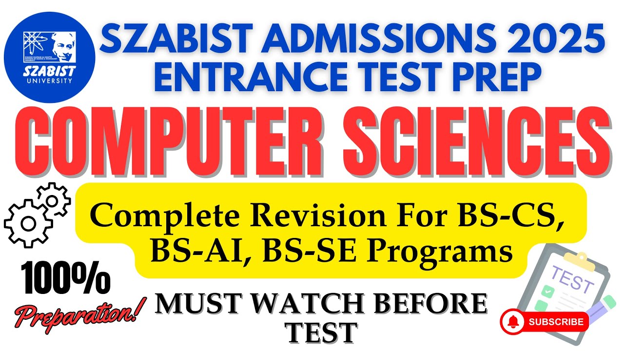 Ace the SZABIST Entrance Test 2025: Complete CS, AI, & SE Prep with Past Papers 📚