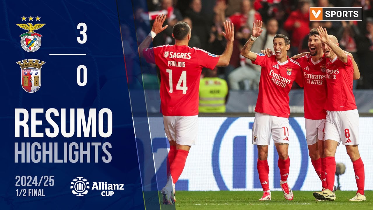 Benfica 3-0 Braga: Avança às Finais da Taça da Liga 🏆
