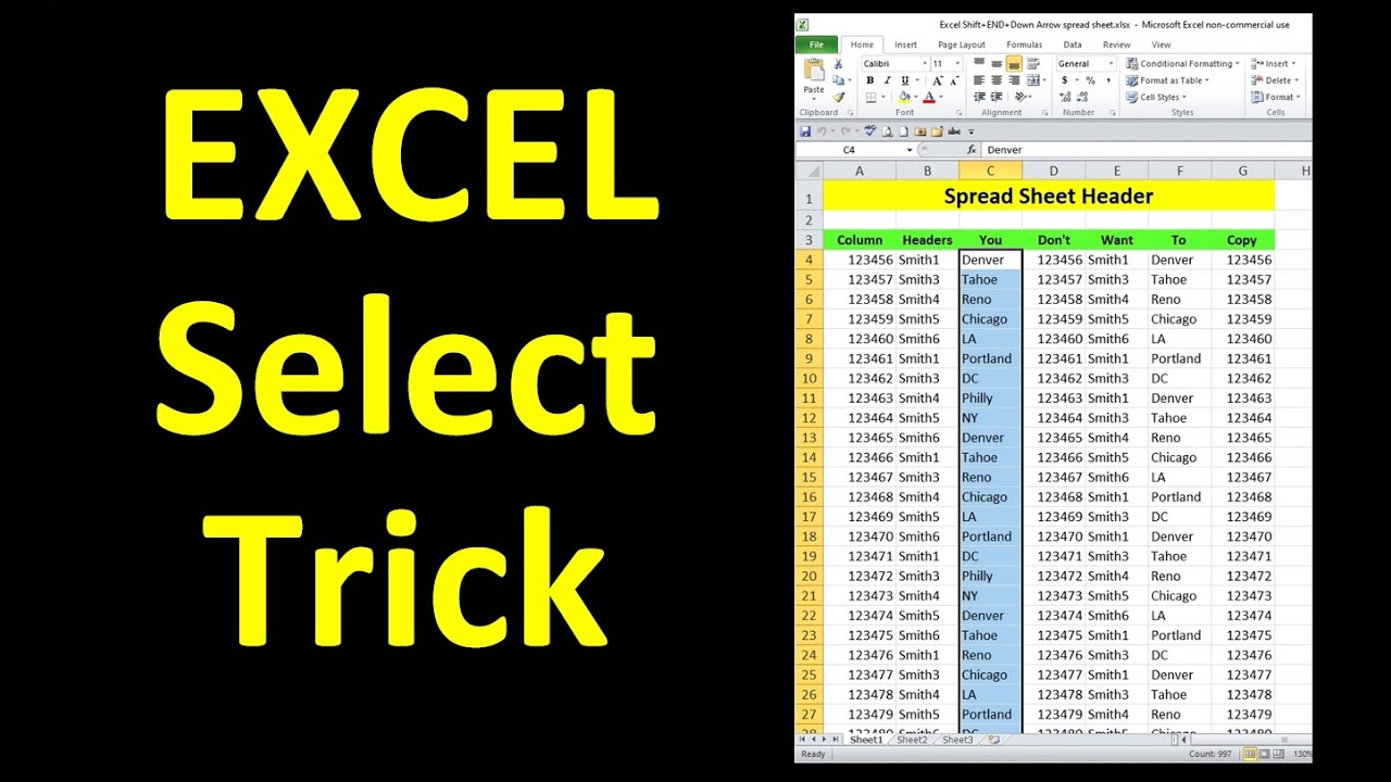 Excel Trick: Quickly Select Large Data Sets 📊