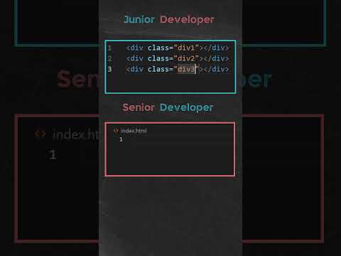 Junior Developer vs Senior Developer. #programming #coding #html #css #javascript #dsa #webdeveloper