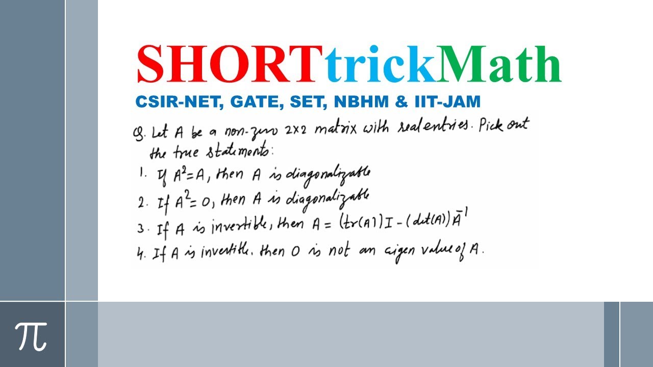 Mastering Idempotent & Nilpotent Matrices for CSIR NET Math 2023 📚