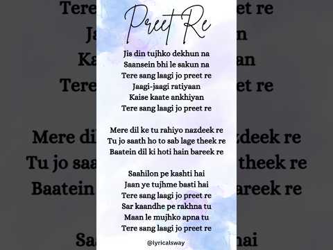 PREET RE lyrics 💫 | DARSHAN RAVAL|DHADAK 2 | part1 #song #darshanraval #preetre #dhadak2