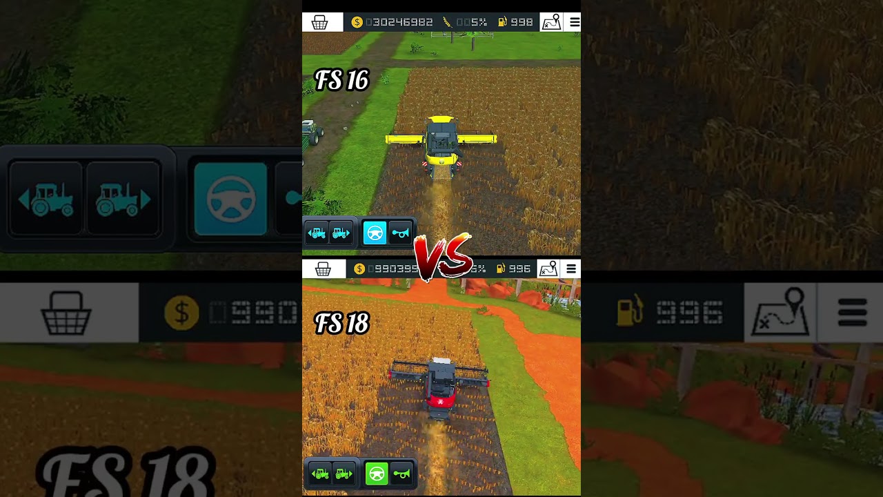 farming simulator 16 vs farming simulator 18 best harvester #farmingsimulator18 #fs16 #farming
