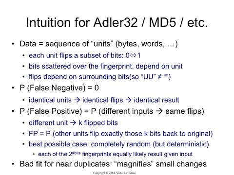 LSH.7 Properties of conventional hashcodes