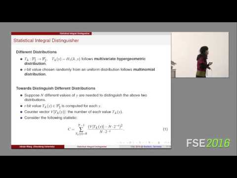 Meiqin Wang | Integrals go Statistical Cryptanalysis of Full Skipjack Variants