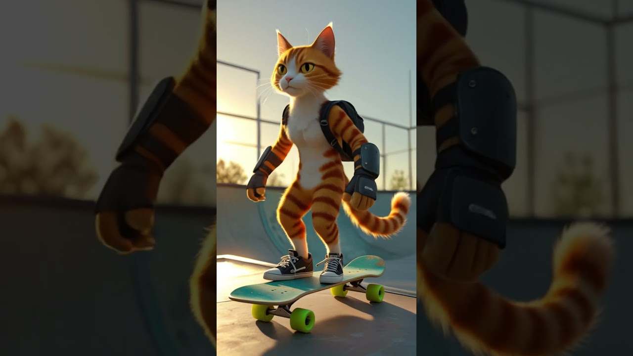Bullied Skater Cat's Amazing Comeback 🛹😺 | Watch the Final 5 Seconds!