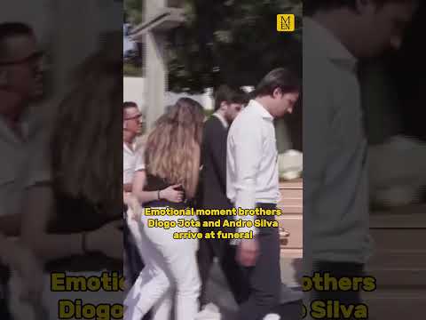 Emotional moment brothers Diogo Jota and Andre Silva arrive at funeral