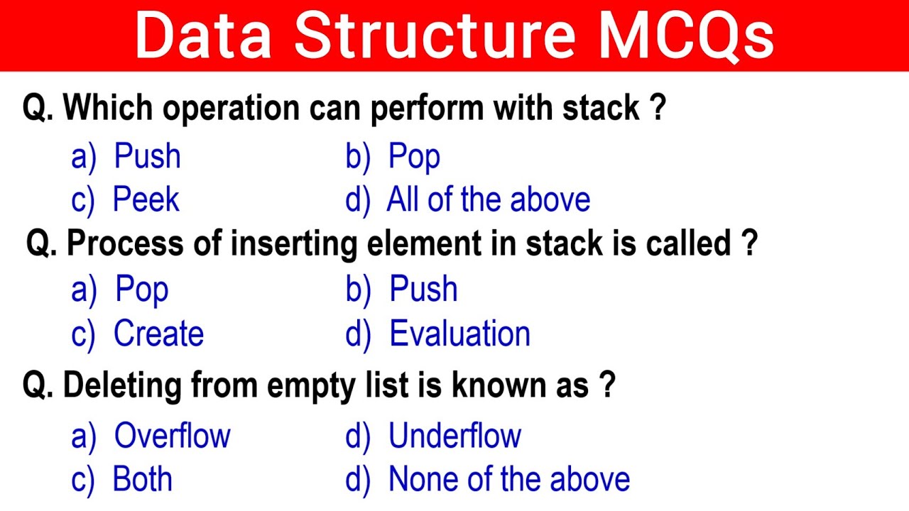 Top 50 Data Structure MCQs for CS Students 📊