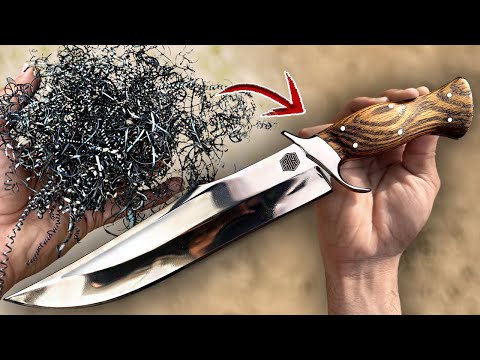 Making a Bowie Knife out of Lathe SHAVINGS