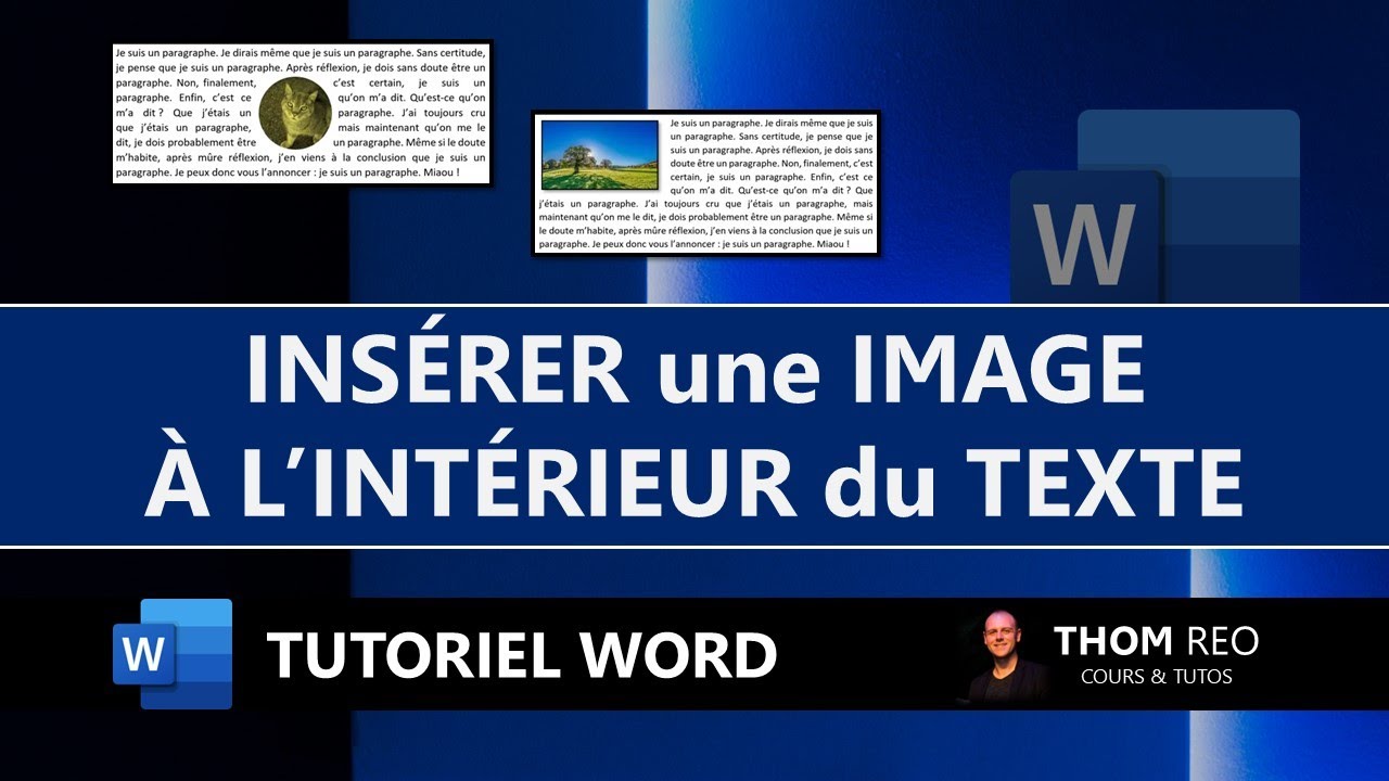 Placer une IMAGE DANS LE TEXTE - Tutoriel WORD sur l'habillage d'image
