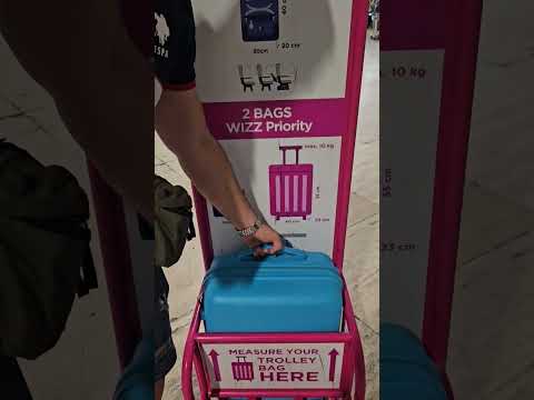 Wizzair cabin baggage check size 2025 🧳✈️ #wizzair #cabinbag #luggage #baggage #shorts  #55x40x23