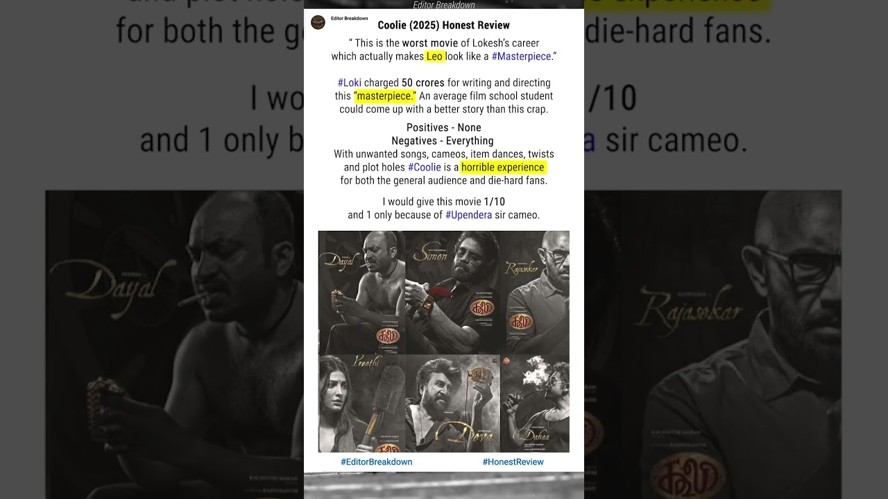 Coolie (2025) Honest Review 🎬