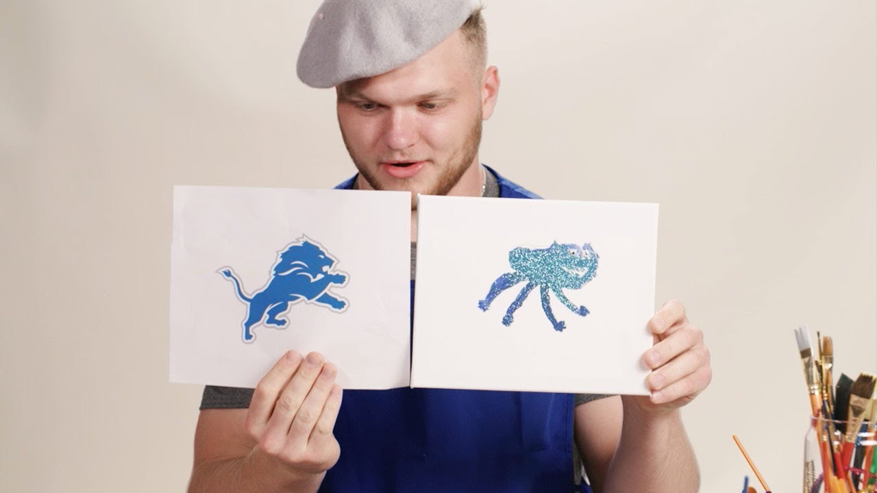 NFL Rookies Try Painting Their Team Logos 🎨
