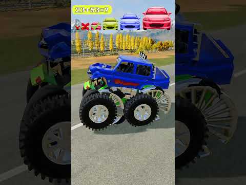 Big and Small Cars vs monster car – 💥🚗🔥 #shorts