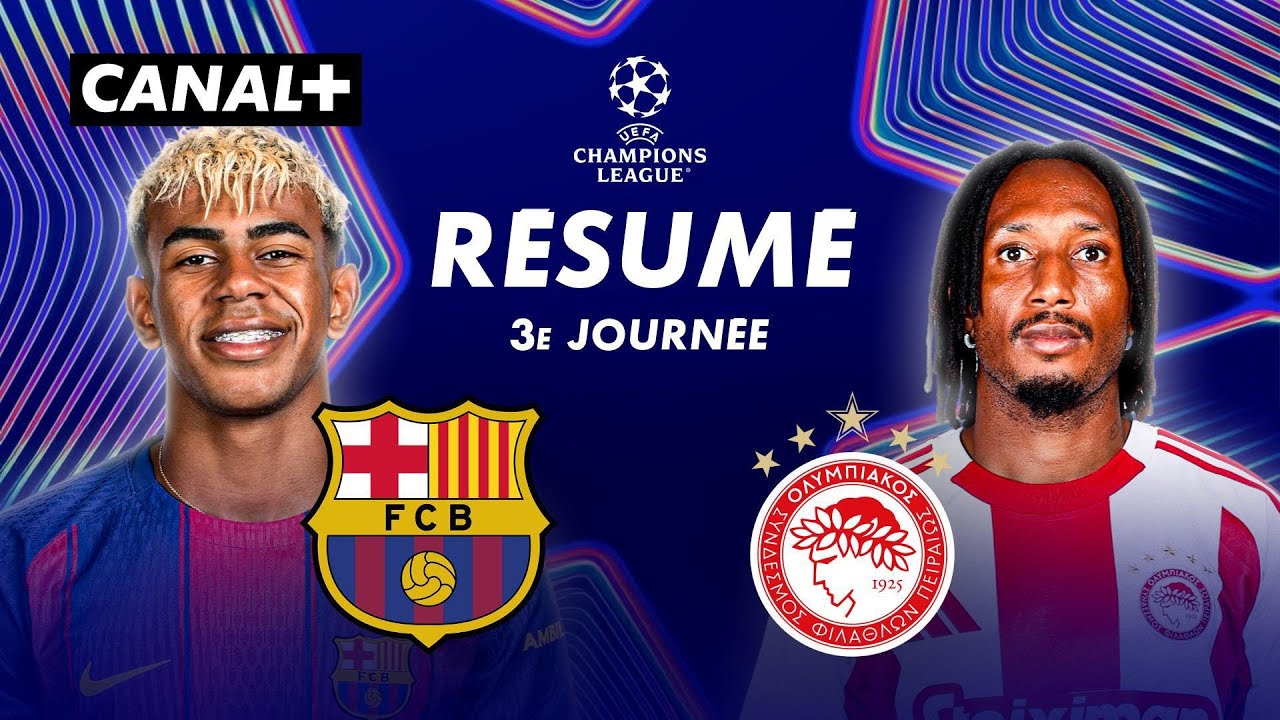 Résumé et buts du match Barcelone vs Olympiakos en Ligue des Champions 2025-26 ⚽