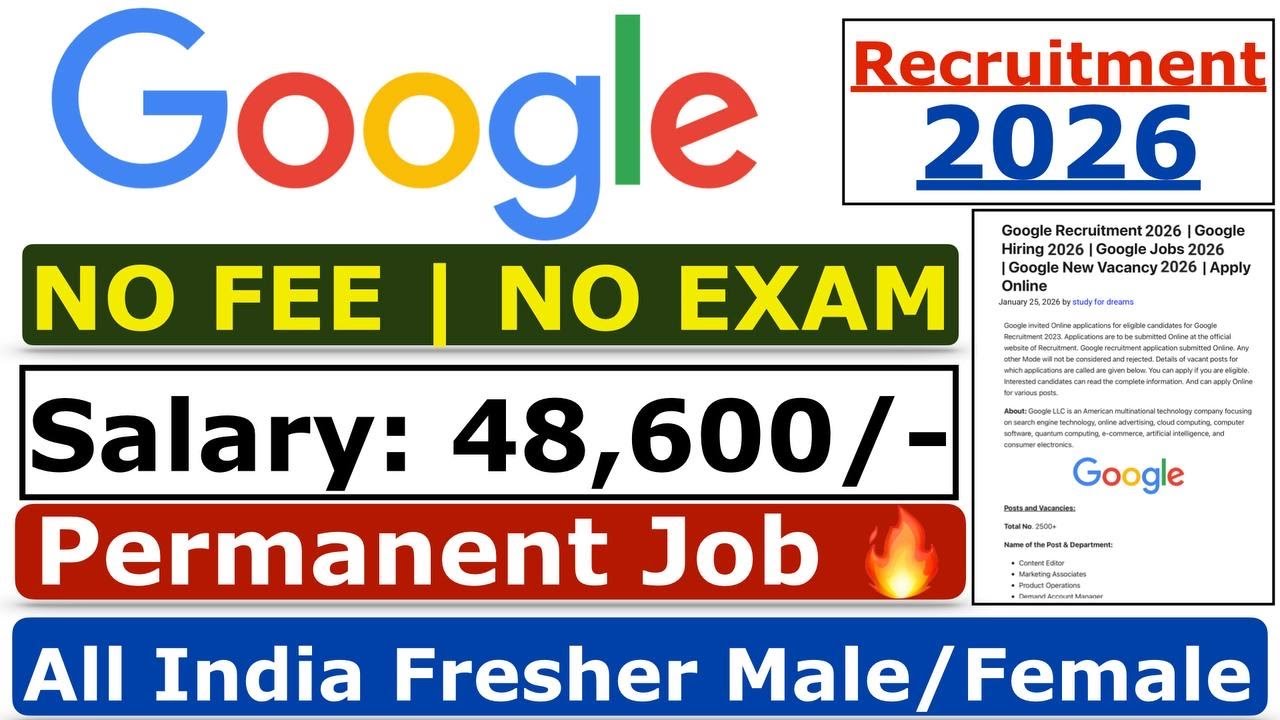 Google Jobs 2026 | Freshers & New Vacancies 🚀