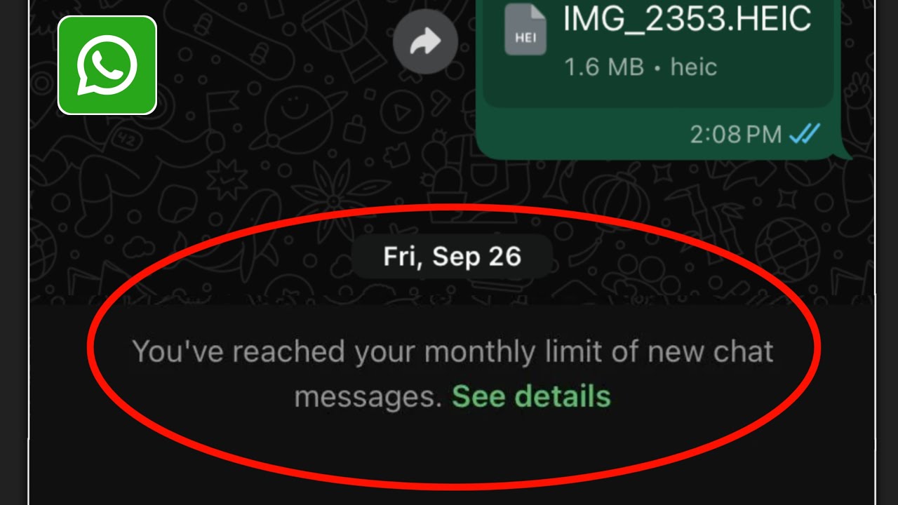 WhatsApp Monthly Message Limit Reached 🚫