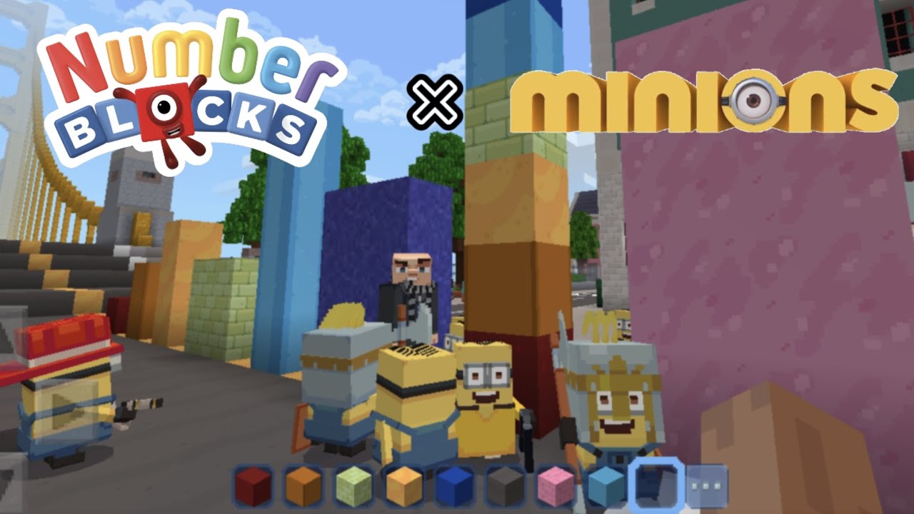 Numberblocks 1-100 in Minions Minecraft 🌟