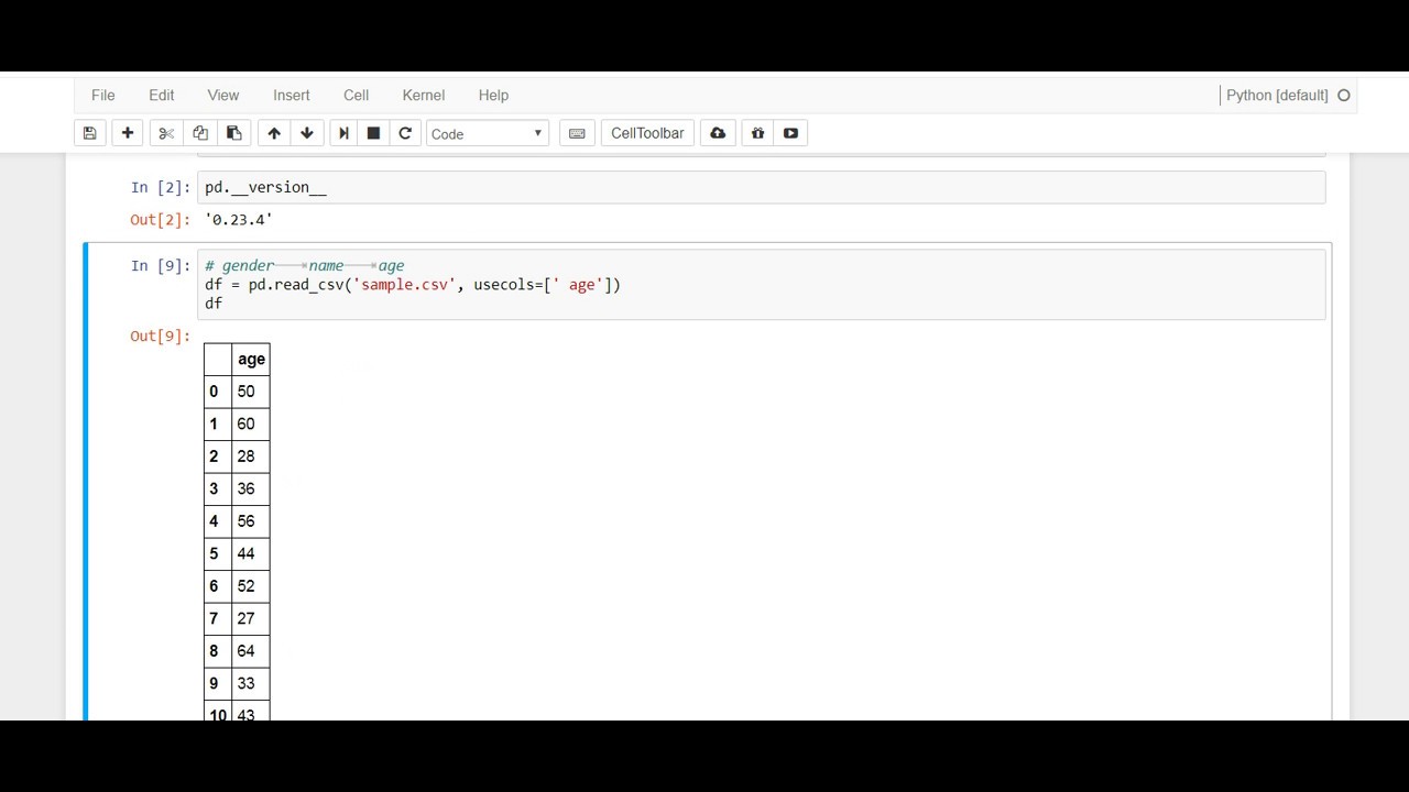 Read CSV by Column in Pandas π