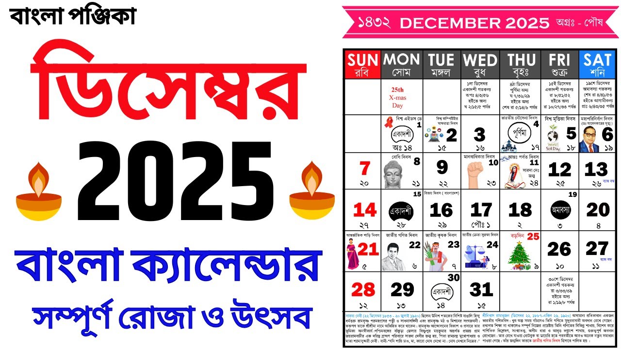 Bengali Calendar December 2025 | বাংলা ক্যালেন্ডার ২০২৫