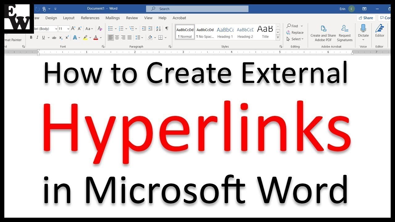 Create External Hyperlinks in Word π