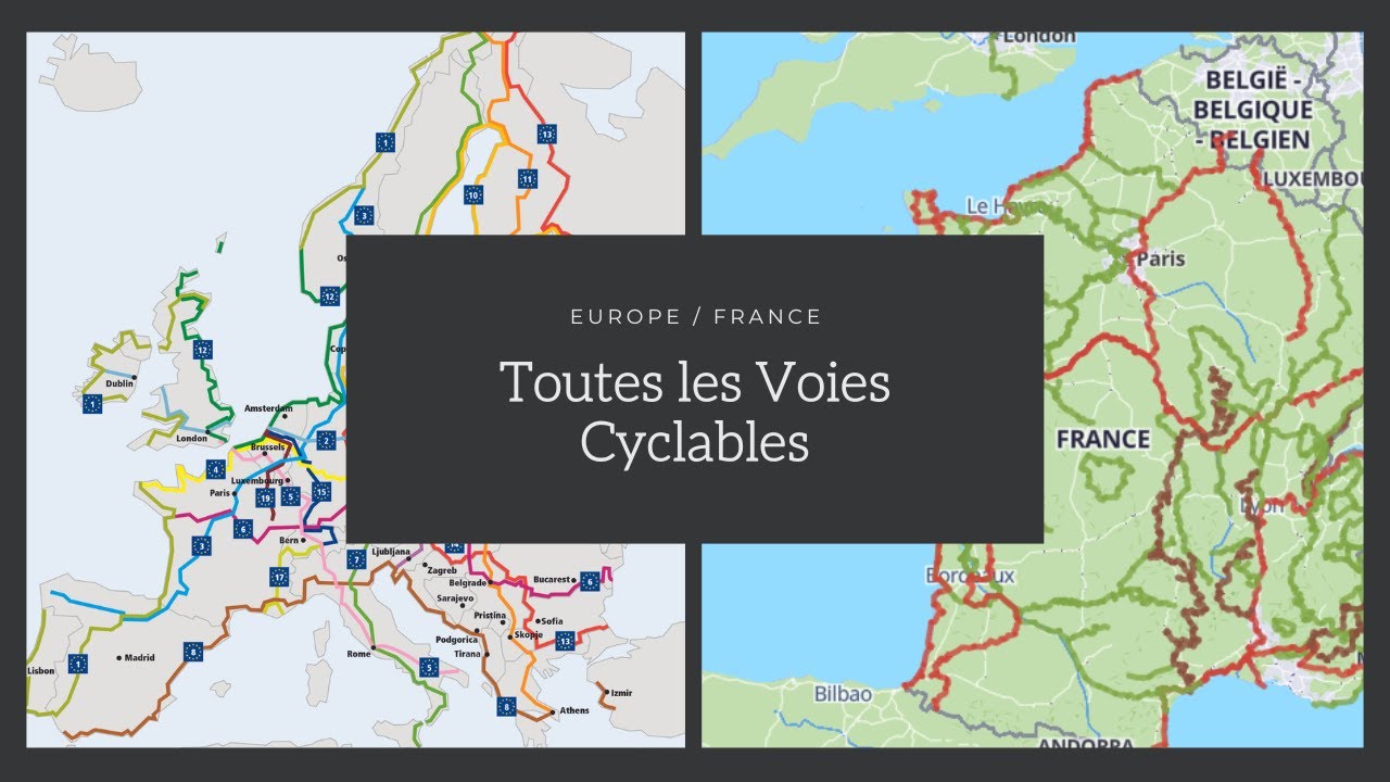 Principaux axes vélo en Europe et France 🚲