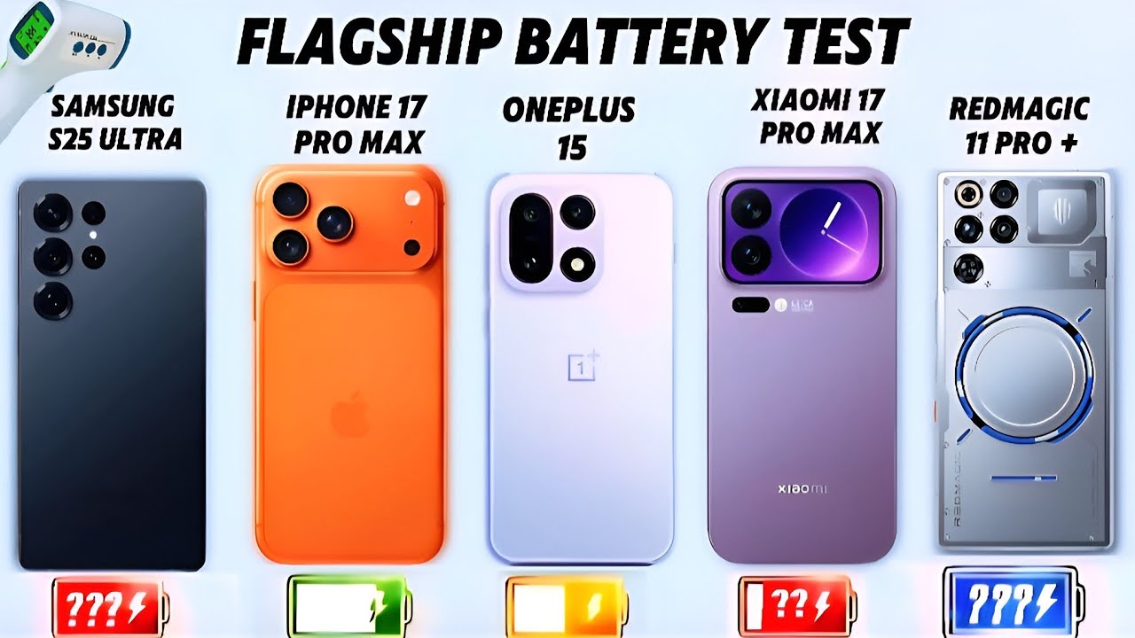 iPhone 17 Pro Max,Samsung S25 Ultra,OnePlus 15,Xiaomi 17 Pro Max,RedMagic 11 Pro + | Battery Test🔋⚡️