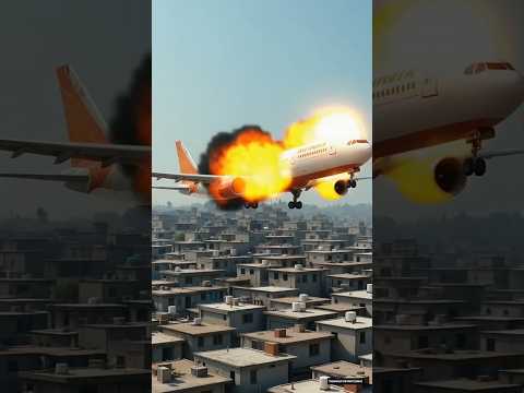 The flying plane caught fire, grandma and the cow panicked! #ai #grandmother #cow