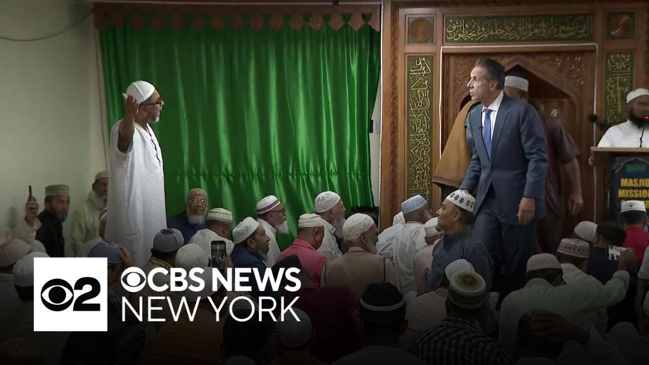 Andrew Cuomo heckled during campaign speech at Queens mosque