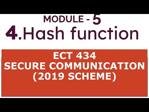 Hash function | S8 ECE | SECURE COMMUNICATION