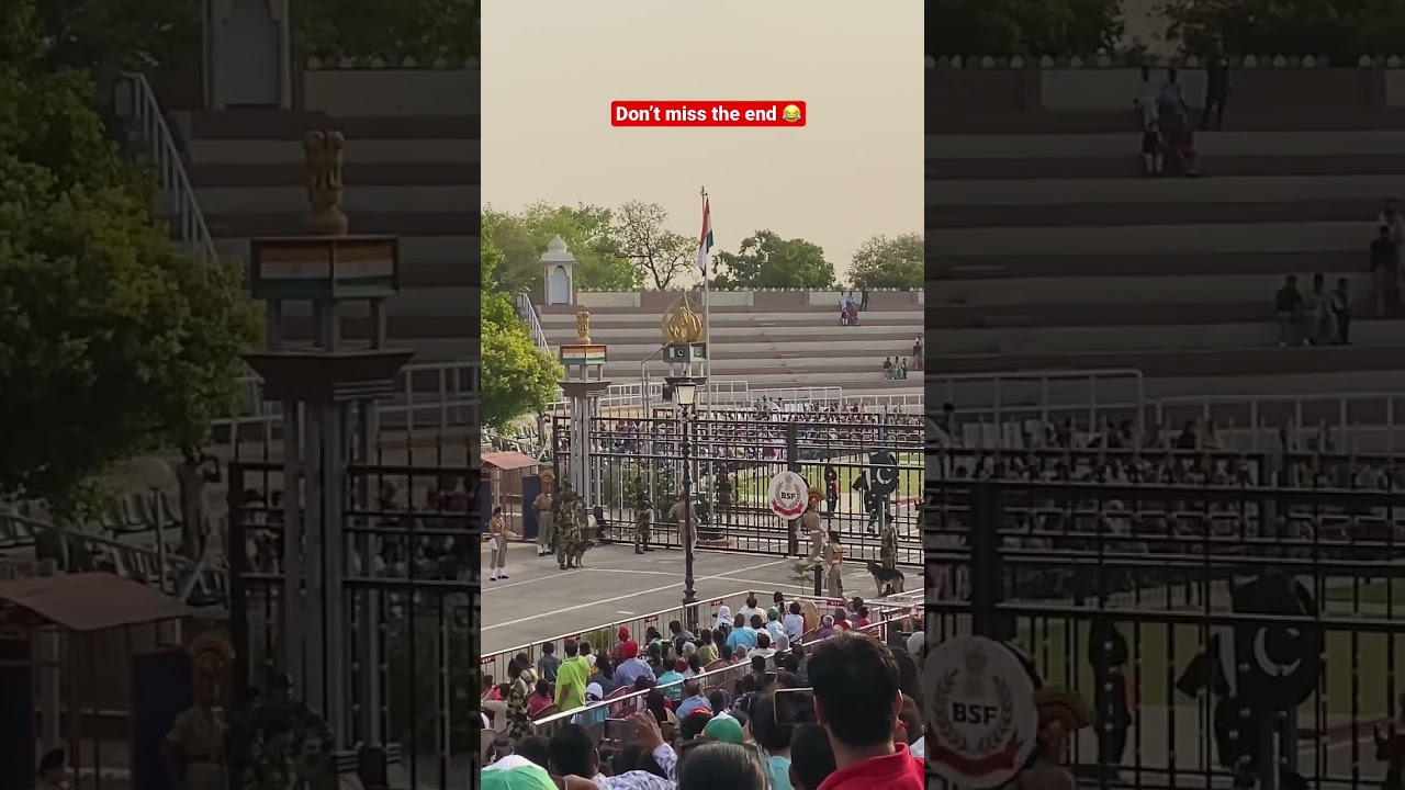 Funny moment at Wagah border 😱#wagahborder #funny #pakistan #india #army #punjab #bsf #youtubeshort