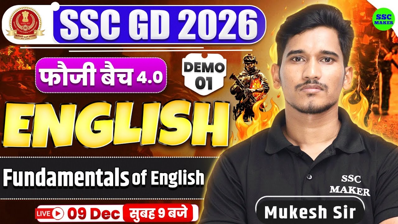 SSC GD 2026 English Demo Class | Fauji Batch 🔥