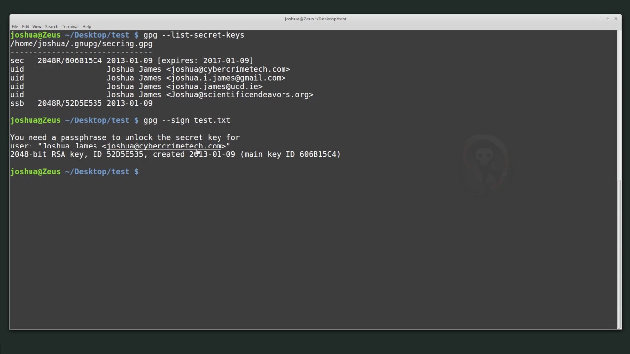 Linux GPG: Sign & Verify Data π
