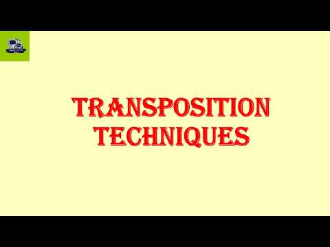 Transposition Techniques /CS 409 Cryptography and Network Security - Part 5