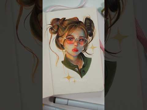 Alcohol marker painting process-color & light portrait study. #art #artprocess #drawing #markers