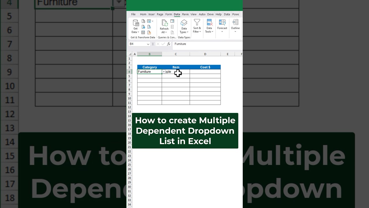 Quick Guide: Multiple Dependent Drop-downs in Excel