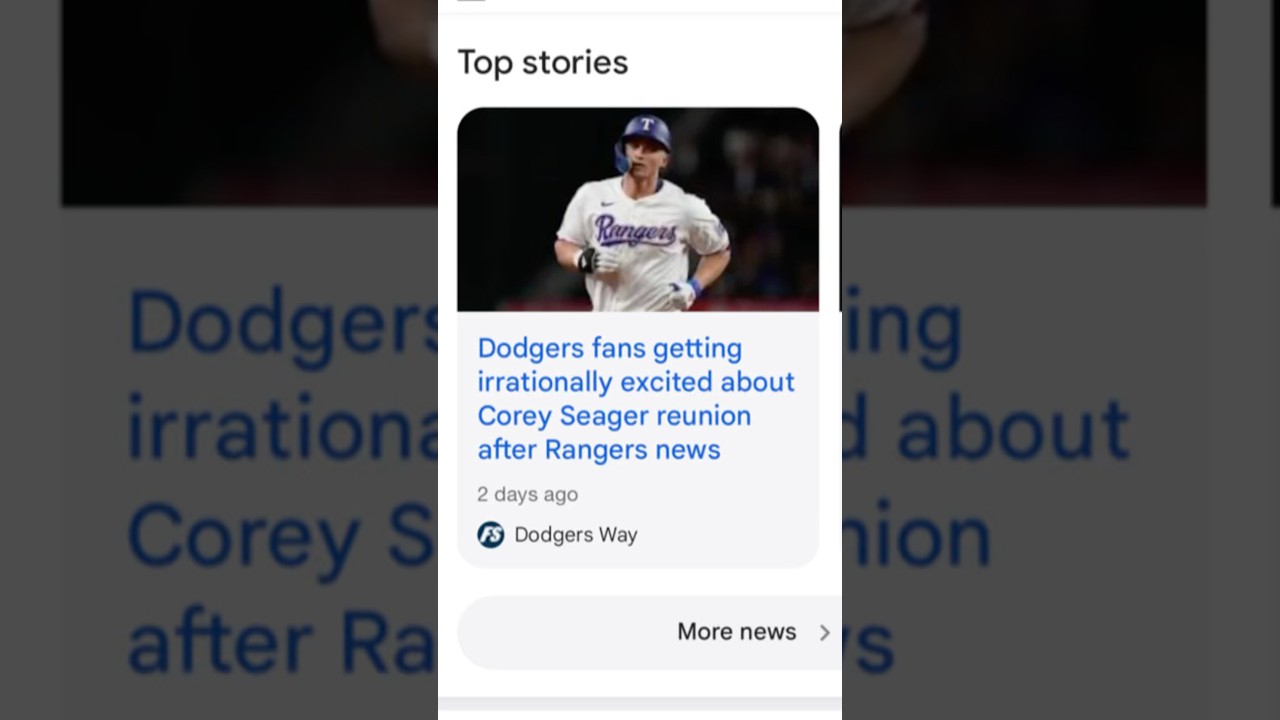 Dodgers Fans Excited by Rumors of Corey Seager's Return 🧢