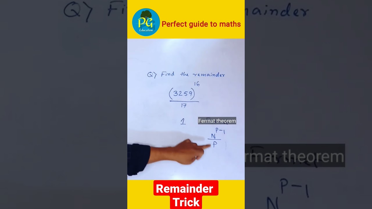 Remainder Trick Using Fermat's Little Theorem | Short Guide