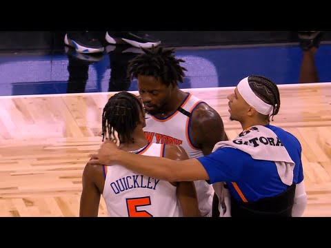 Julius Randle gets heated in Immanuel Quickley's face after getting tech vs Magic