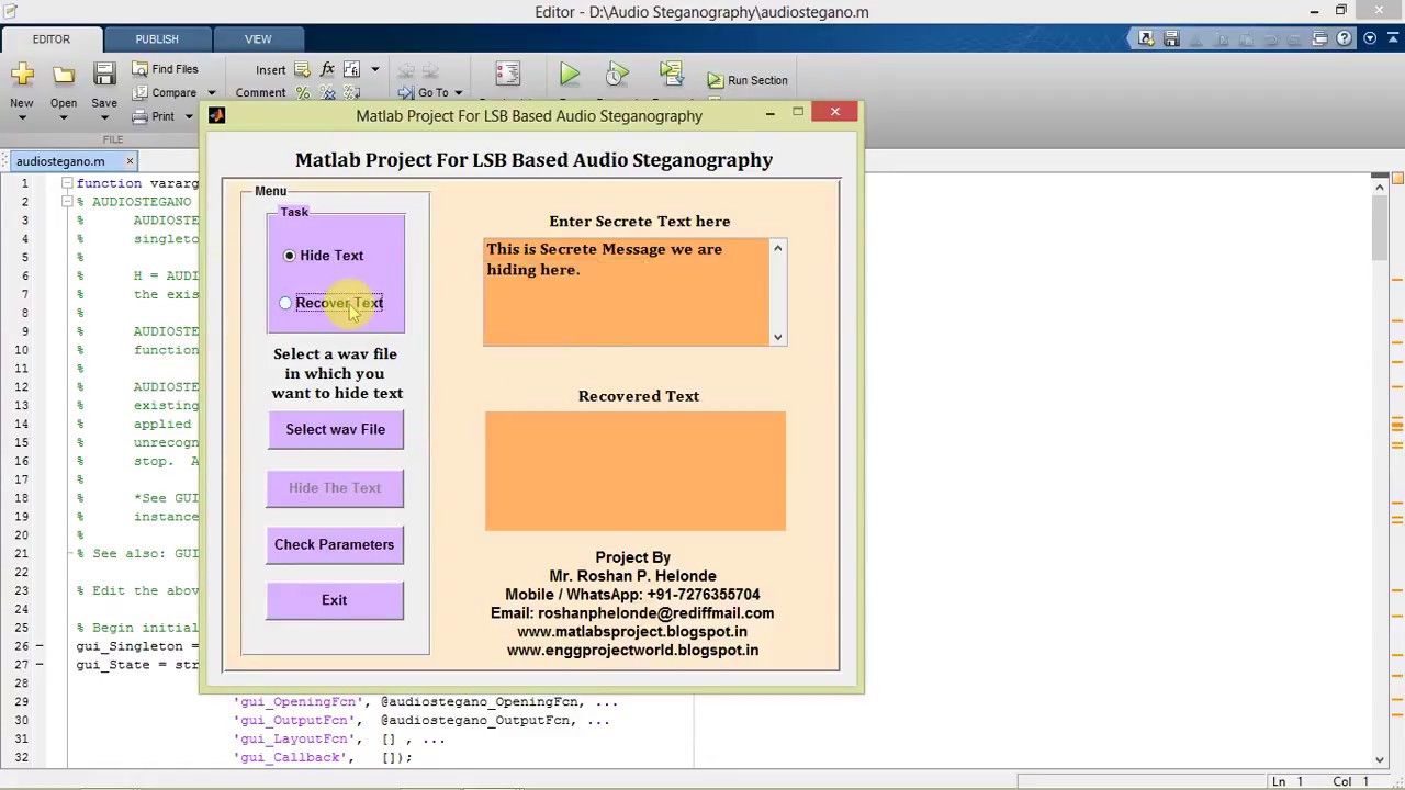 LSB-Based Audio Steganography Using MATLAB with Source Code