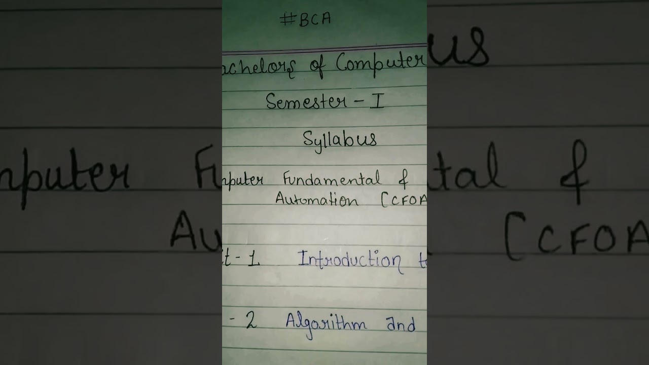 BCA Sem 1: Computer Fundamentals & Office Automation 📘
