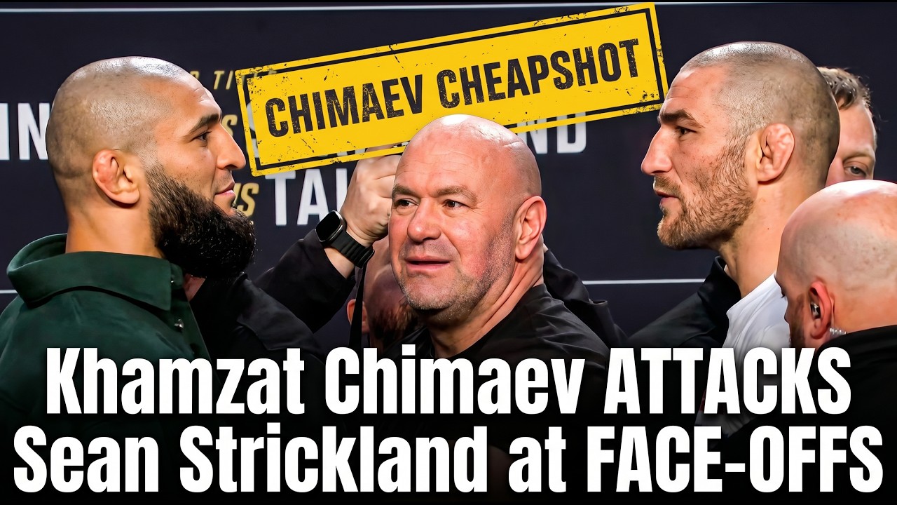 UFC 328 FACE-OFFS: Khamzat Chimaev Attacks Sean Strickland