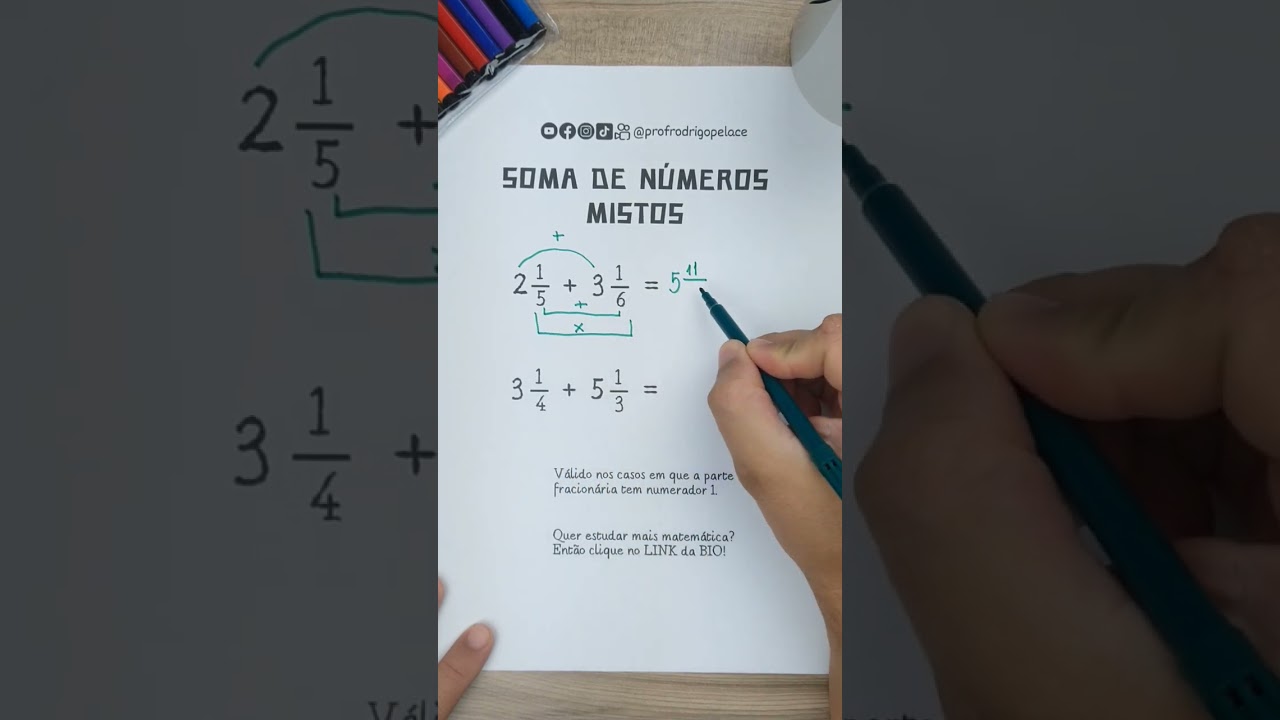 😯🤓 DICA para Algumas Operações com Números Mistos [Frações] | Matemática #matemática #viral