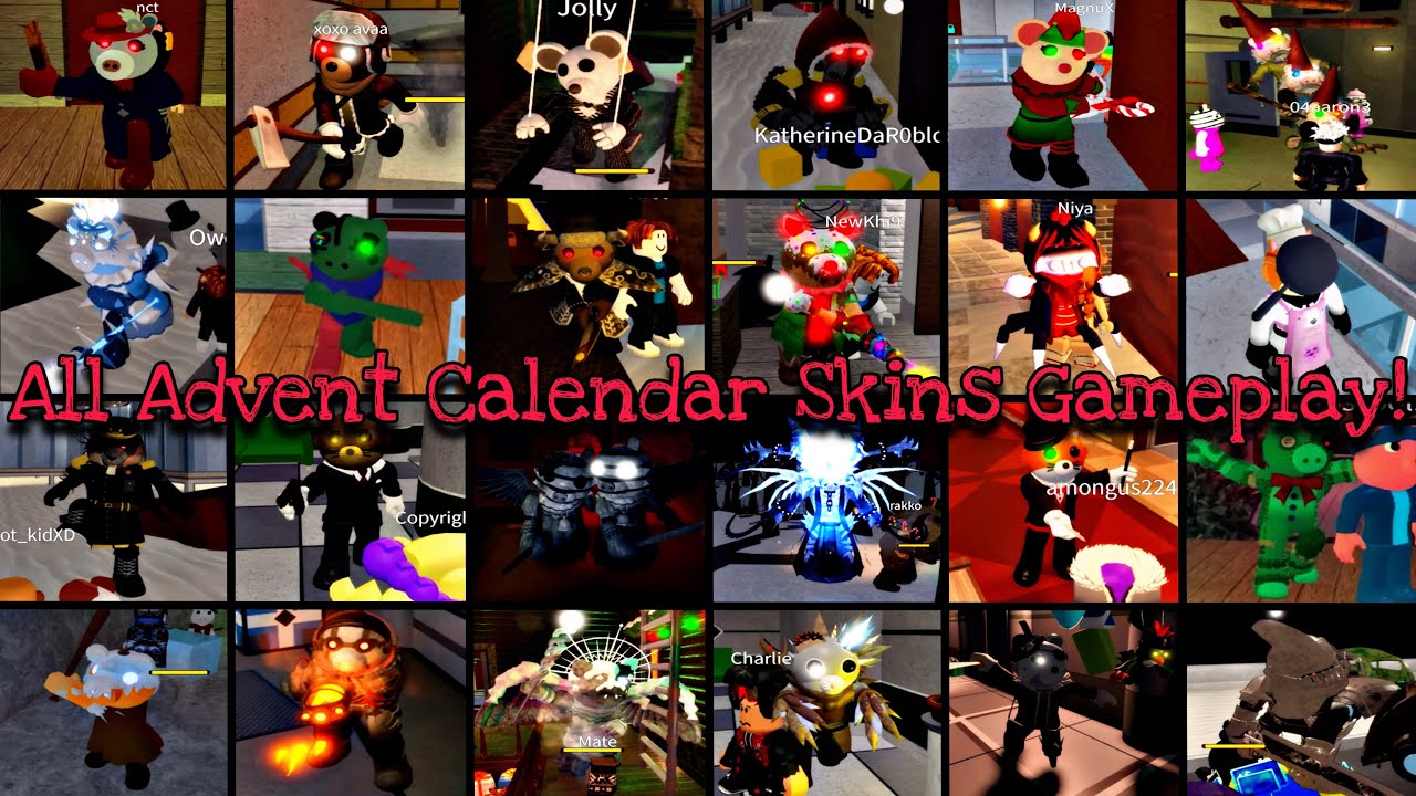All Advent Calendar Skins Gameplay In Roblox Piggy!
