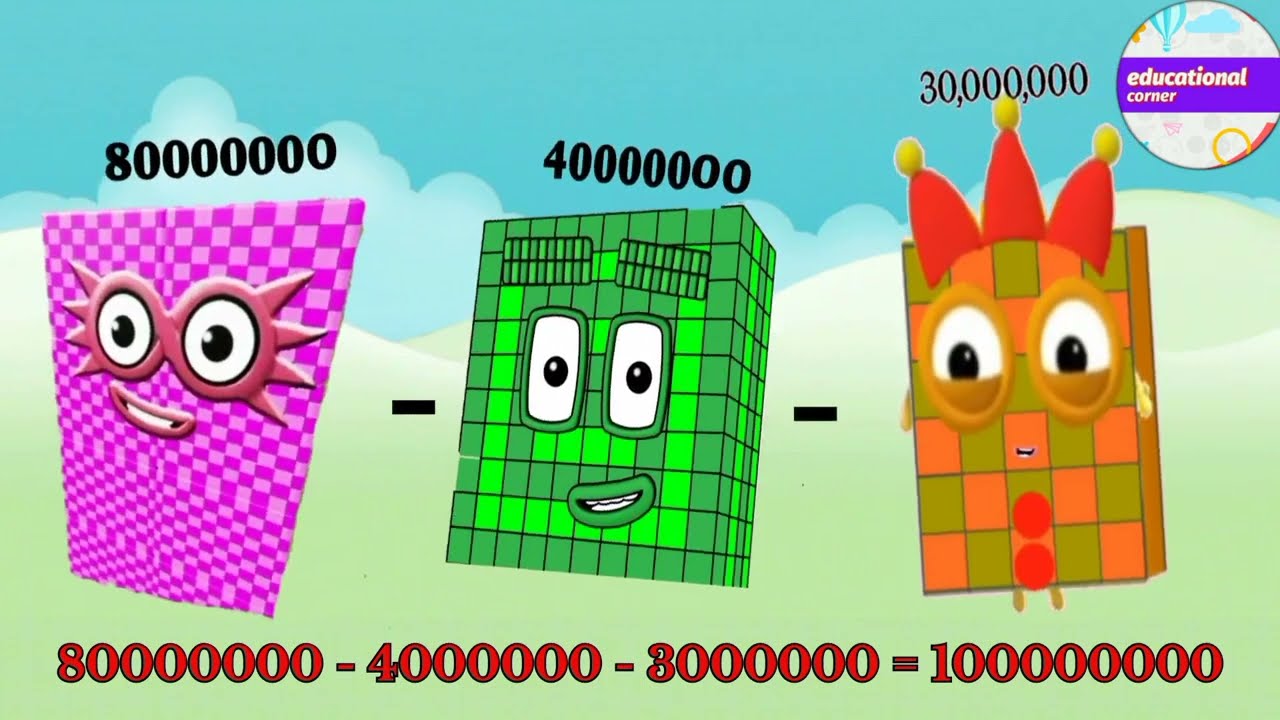 Mathblocks Big to small sequence subtraction #learntocount | @educationalcorner110 #mathsforkids