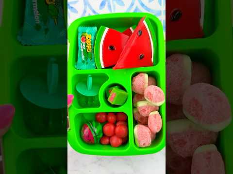Packing School Lunch with CANDY Food *BENTO Box* Satisfying Video ASMR! 🍉🍉🍭 #shorts #asmr