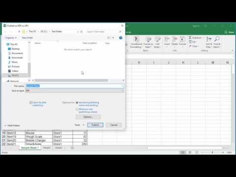 How to Convert a Spreadsheet to PDF in Excel 2016