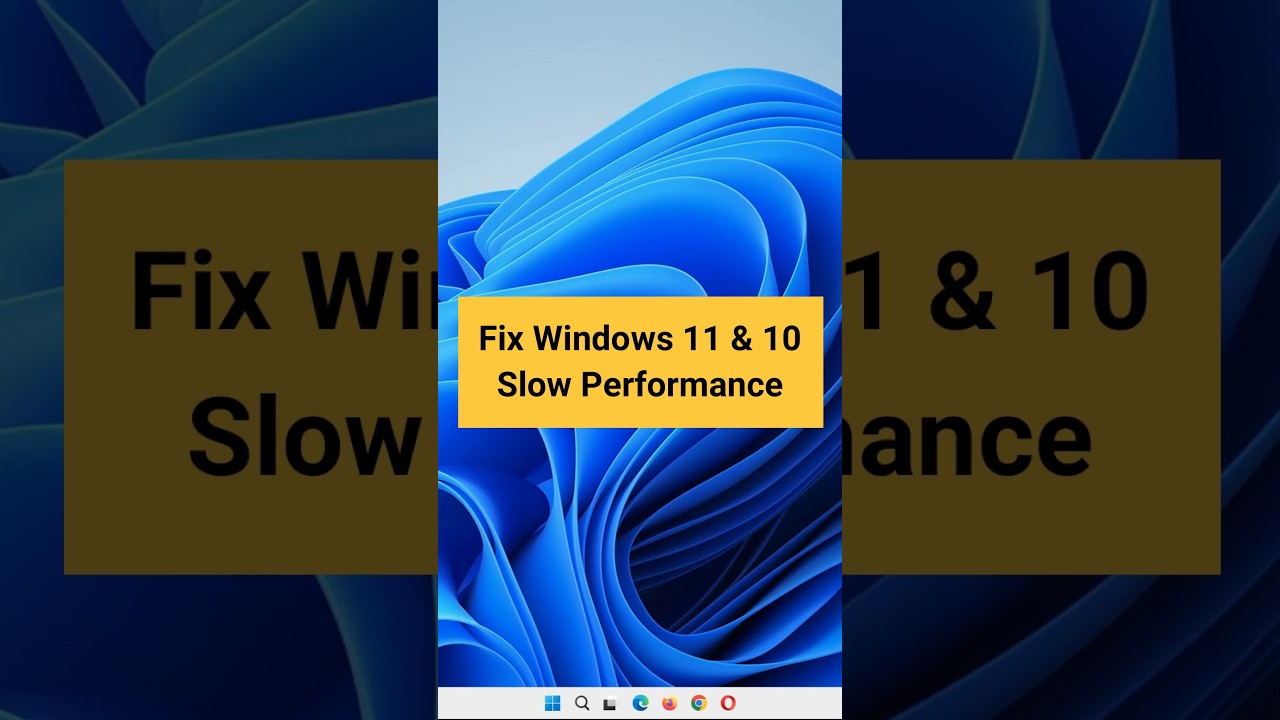 Fix Slow Windows 10/11 Performance ๐