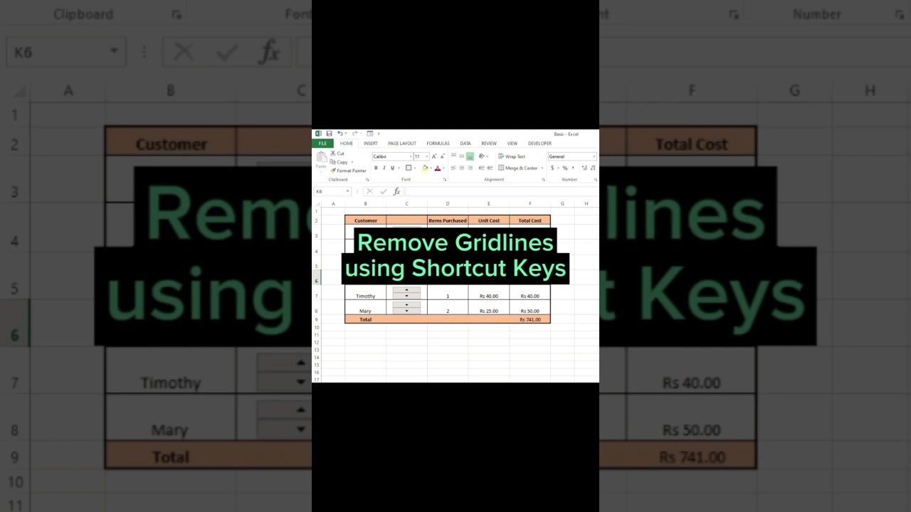 Quickly Remove Gridlines in Excel 🧩